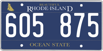 RI license plate 605875