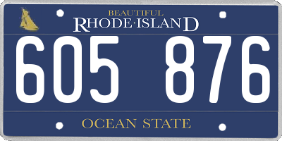 RI license plate 605876