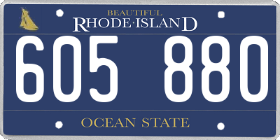 RI license plate 605880