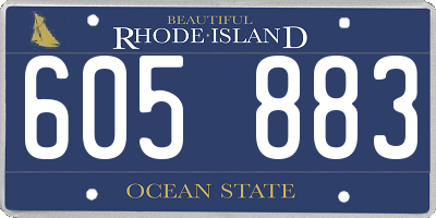 RI license plate 605883