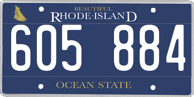 RI license plate 605884