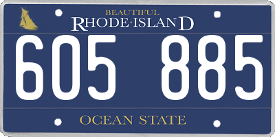 RI license plate 605885