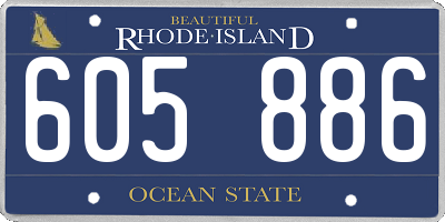 RI license plate 605886