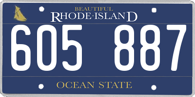 RI license plate 605887