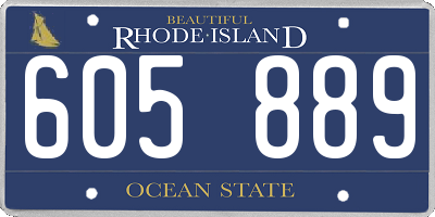 RI license plate 605889