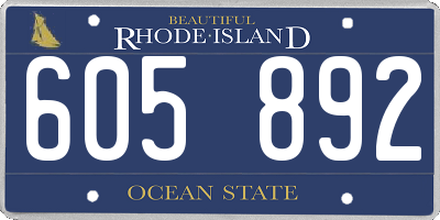 RI license plate 605892