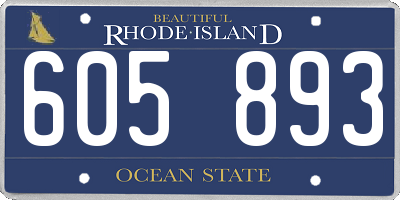RI license plate 605893