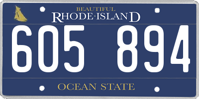 RI license plate 605894