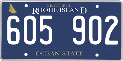 RI license plate 605902