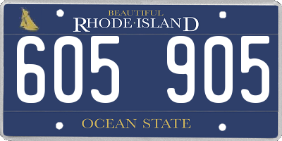 RI license plate 605905