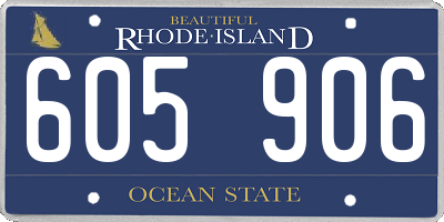 RI license plate 605906