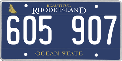 RI license plate 605907
