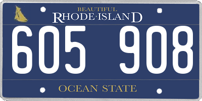 RI license plate 605908