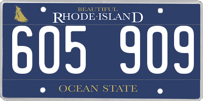 RI license plate 605909