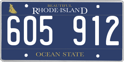 RI license plate 605912
