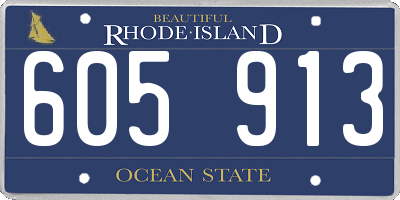 RI license plate 605913