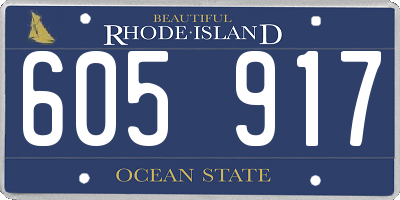RI license plate 605917