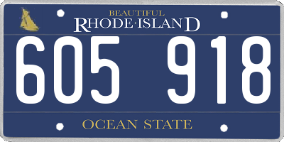 RI license plate 605918