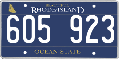 RI license plate 605923