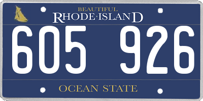 RI license plate 605926