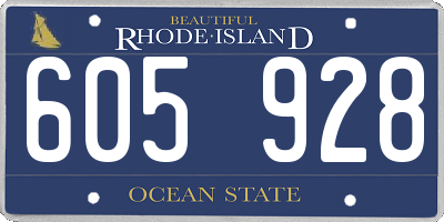 RI license plate 605928