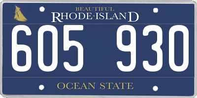 RI license plate 605930