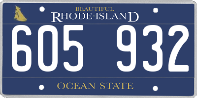 RI license plate 605932
