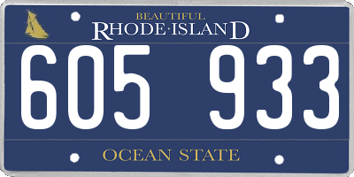 RI license plate 605933