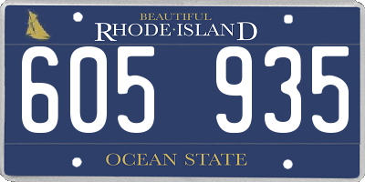 RI license plate 605935