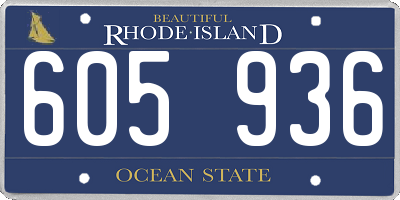 RI license plate 605936