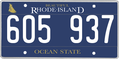 RI license plate 605937