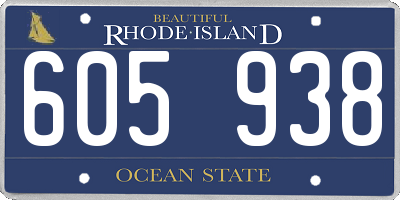 RI license plate 605938