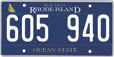 RI license plate 605940