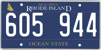 RI license plate 605944