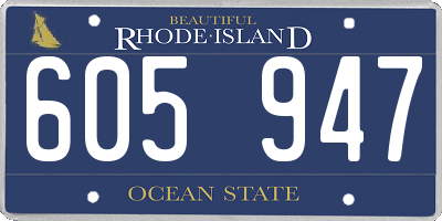 RI license plate 605947