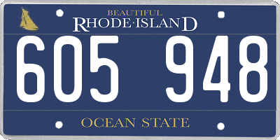 RI license plate 605948