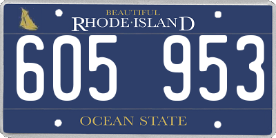 RI license plate 605953