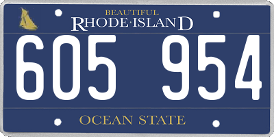 RI license plate 605954