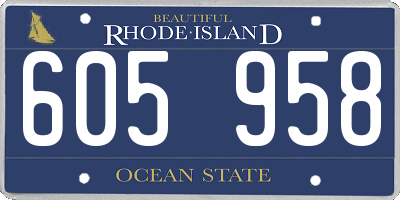 RI license plate 605958