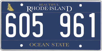 RI license plate 605961