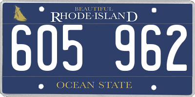 RI license plate 605962