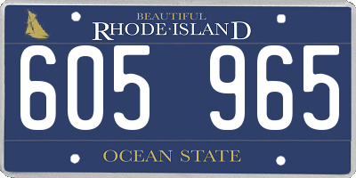 RI license plate 605965