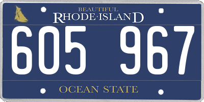 RI license plate 605967