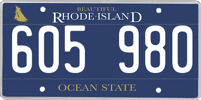 RI license plate 605980