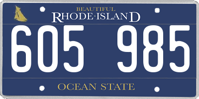 RI license plate 605985