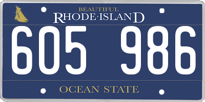 RI license plate 605986