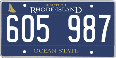 RI license plate 605987