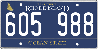 RI license plate 605988