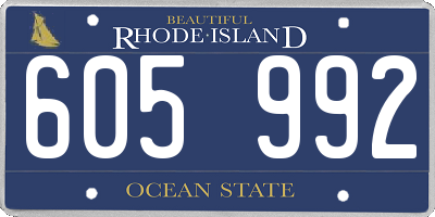 RI license plate 605992