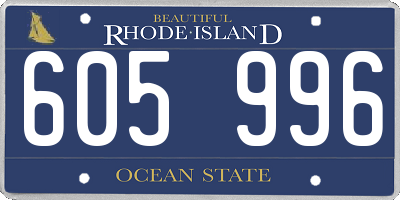 RI license plate 605996